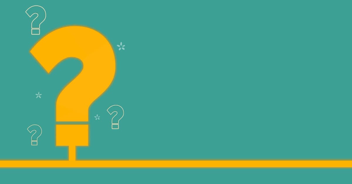 Huge yellow question mark among small ones