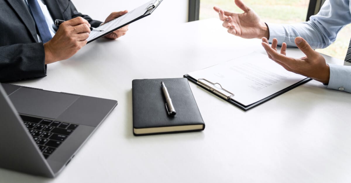 An interview happening 