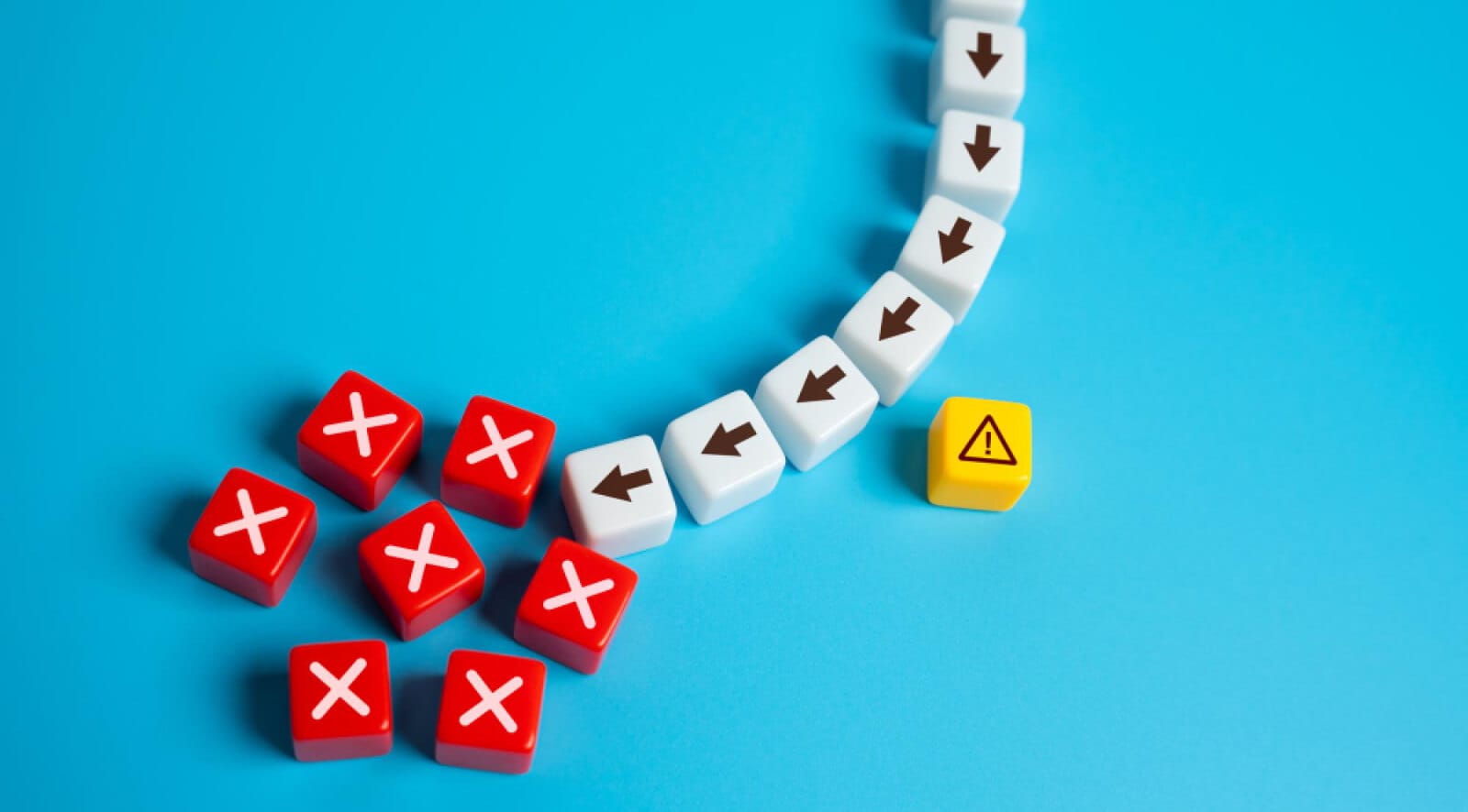 blocks of arrows pointed towards blocks of X marked blocks