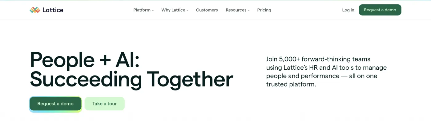Lattice engagement survey results view connected to performance review data