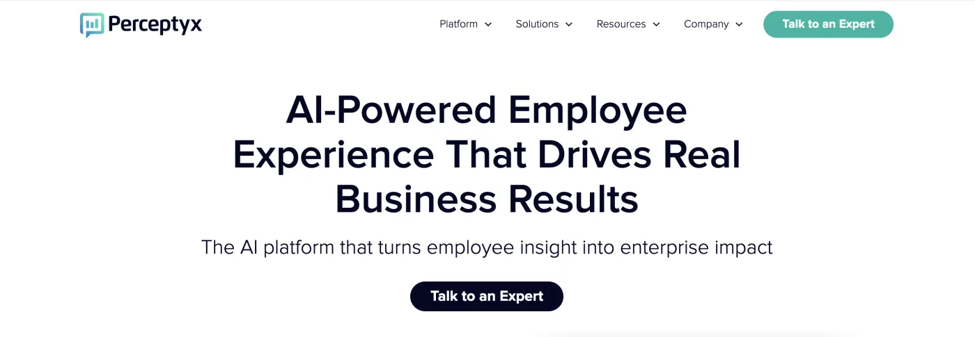 Perceptyx enterprise listening dashboard with lifecycle survey program results