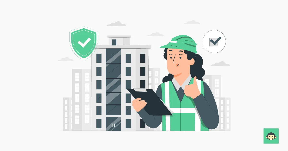 Worker checking her checklist