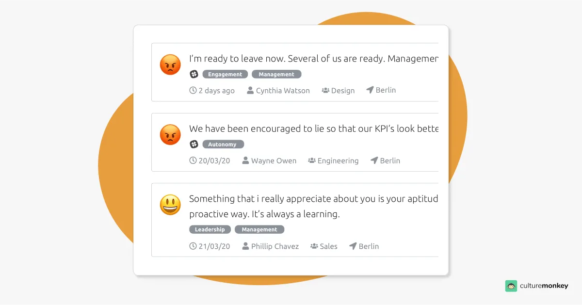 Real-time employee feedback feed