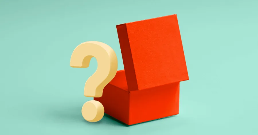 A box next to a question mark