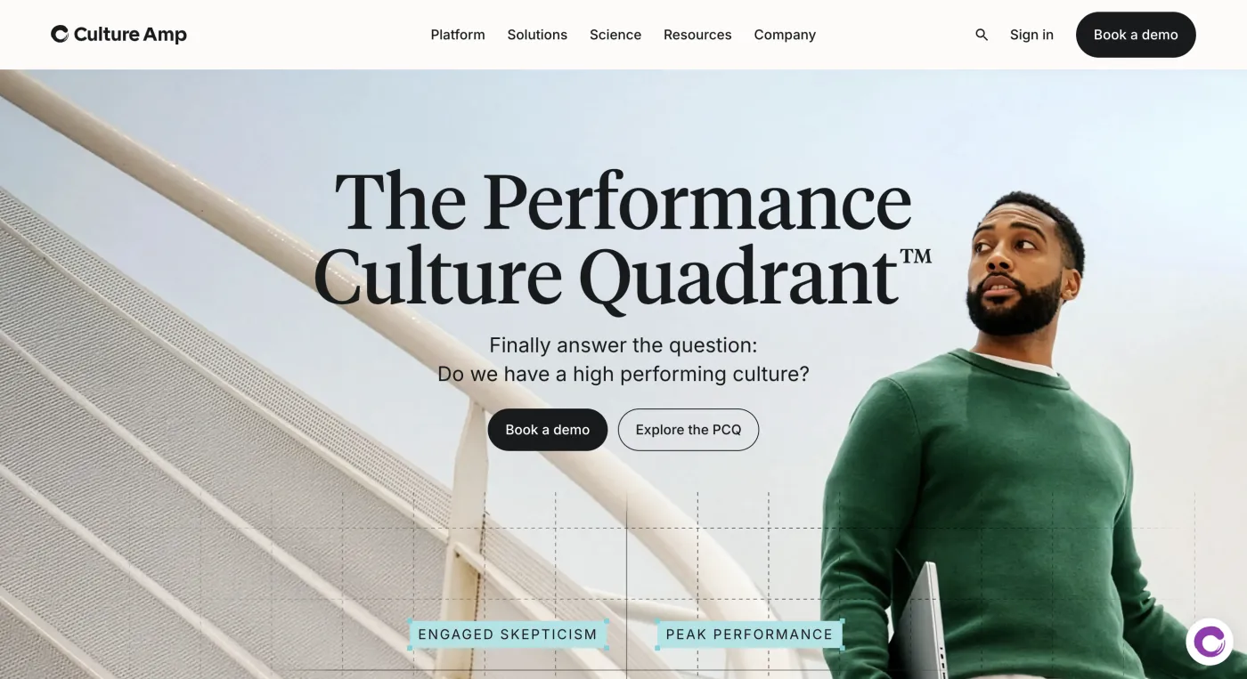 Culture Amp homepage — Science-based people analytics, July 2026