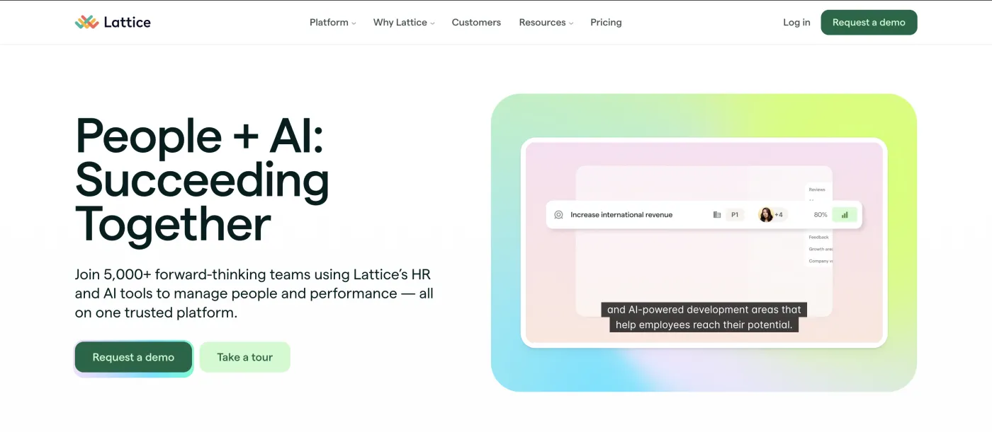 Lattice homepage — Performance and feedback, July 2026