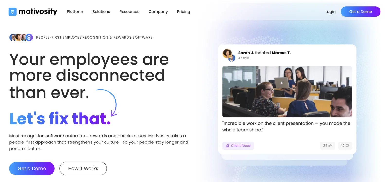 Motivosity product screenshot