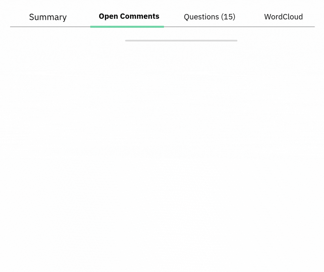 Open comments dashboard across all surveys