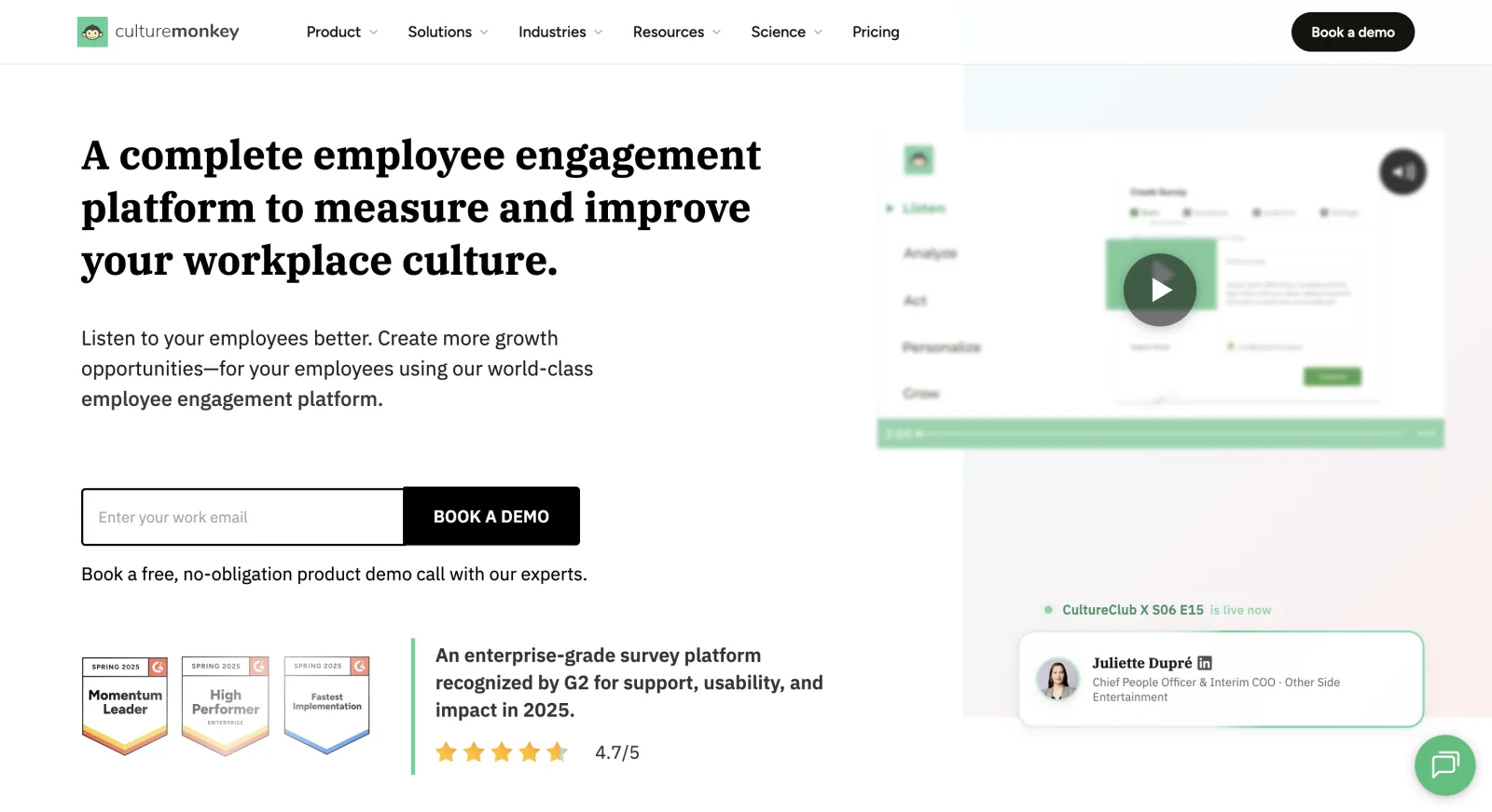 CultureMonkey - enterprise employee engagement platform