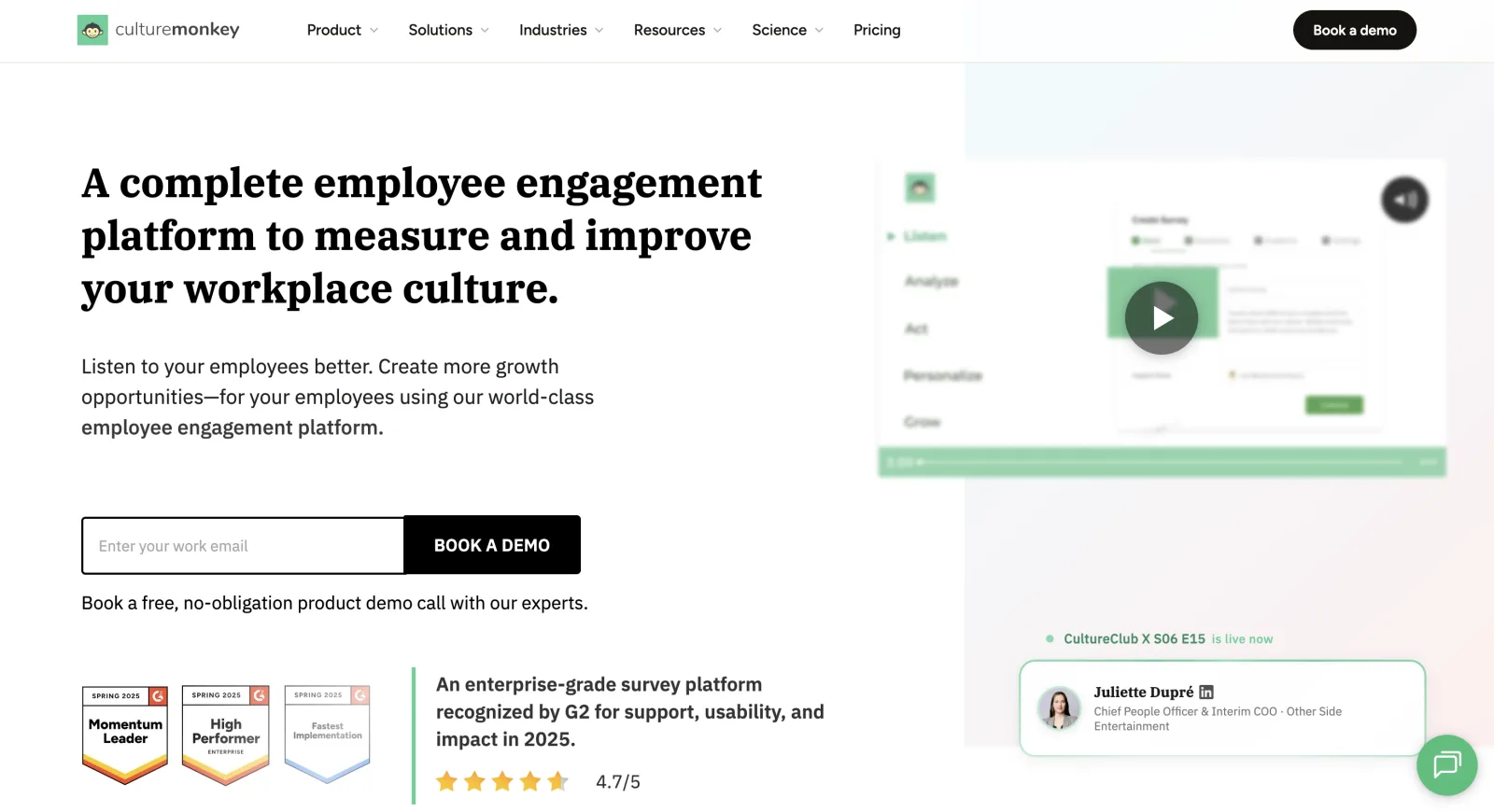 CultureMonkey - enterprise employee engagement platform