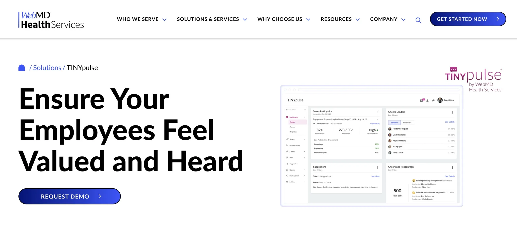 TINYpulse product screenshot