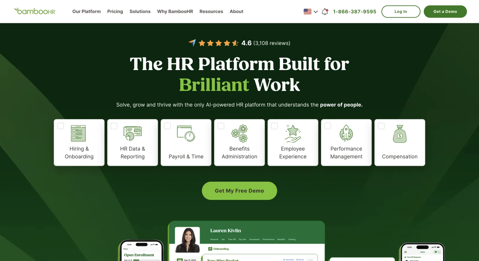 BambooHR - HR platform homepage