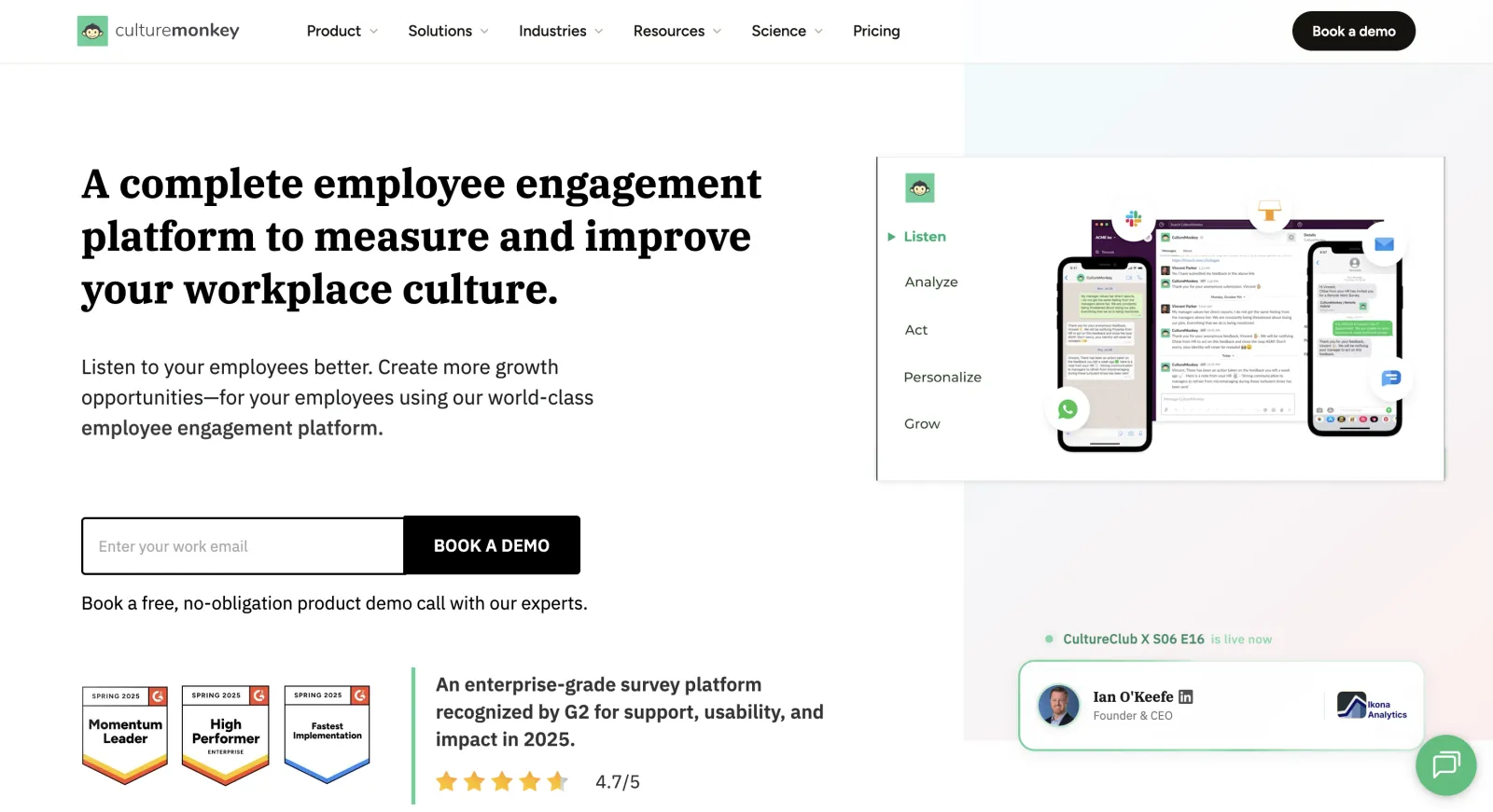 CultureMonkey - enterprise employee engagement platform