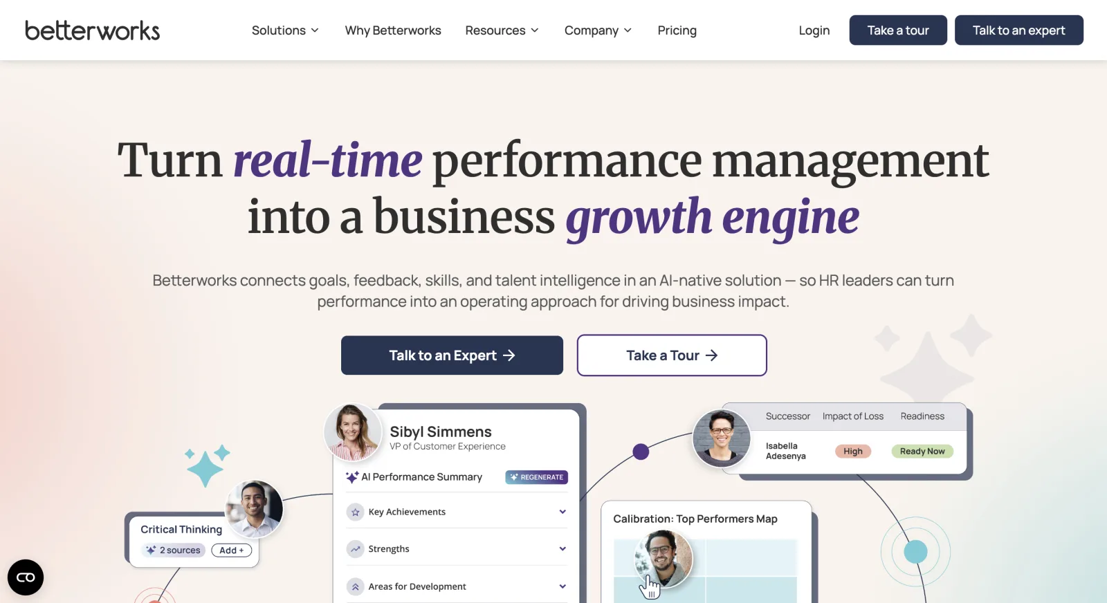 Betterworks - goal and performance management dashboard