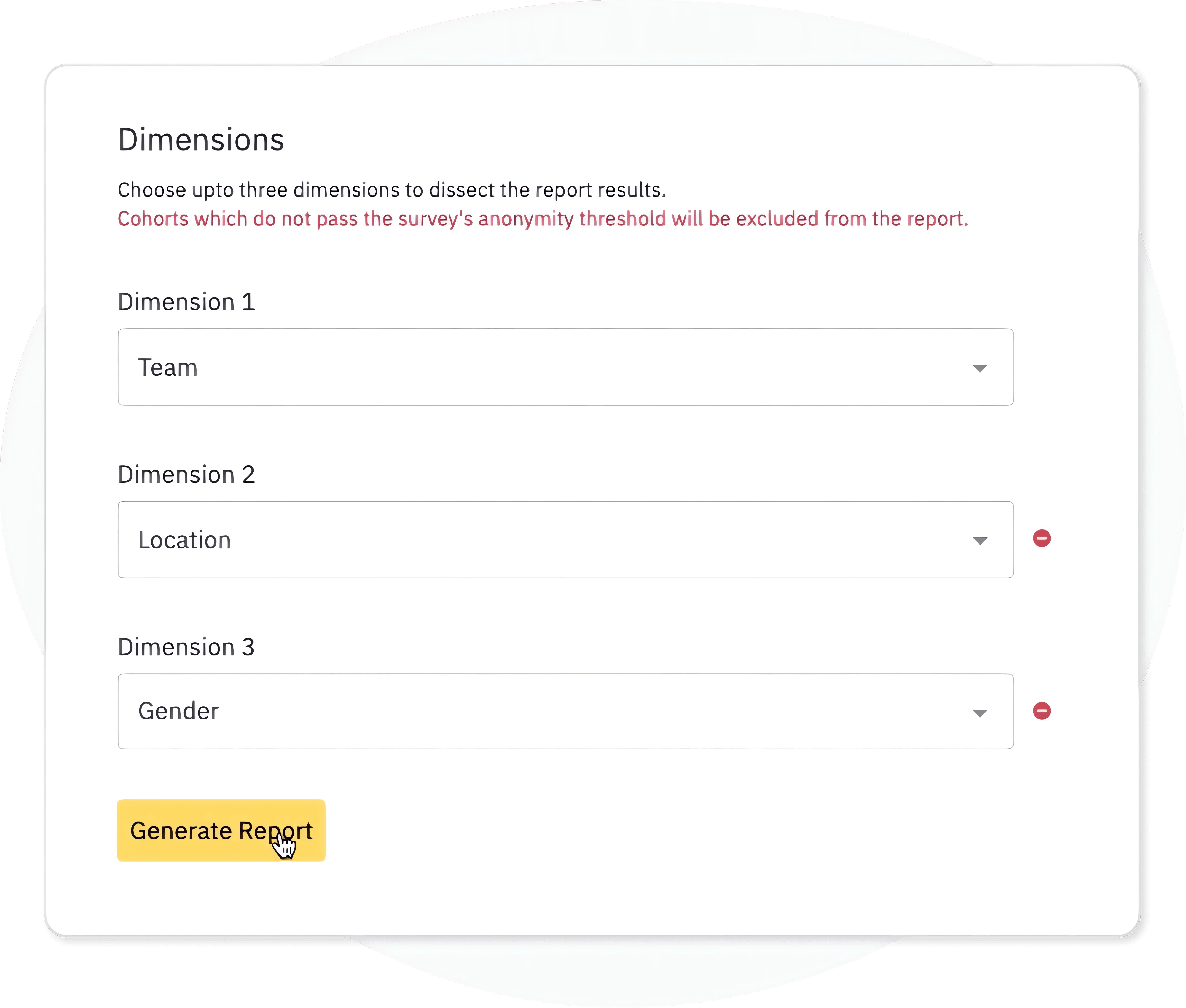 Dynamic pulse survey reports that are customizable to your engagement analysis needs