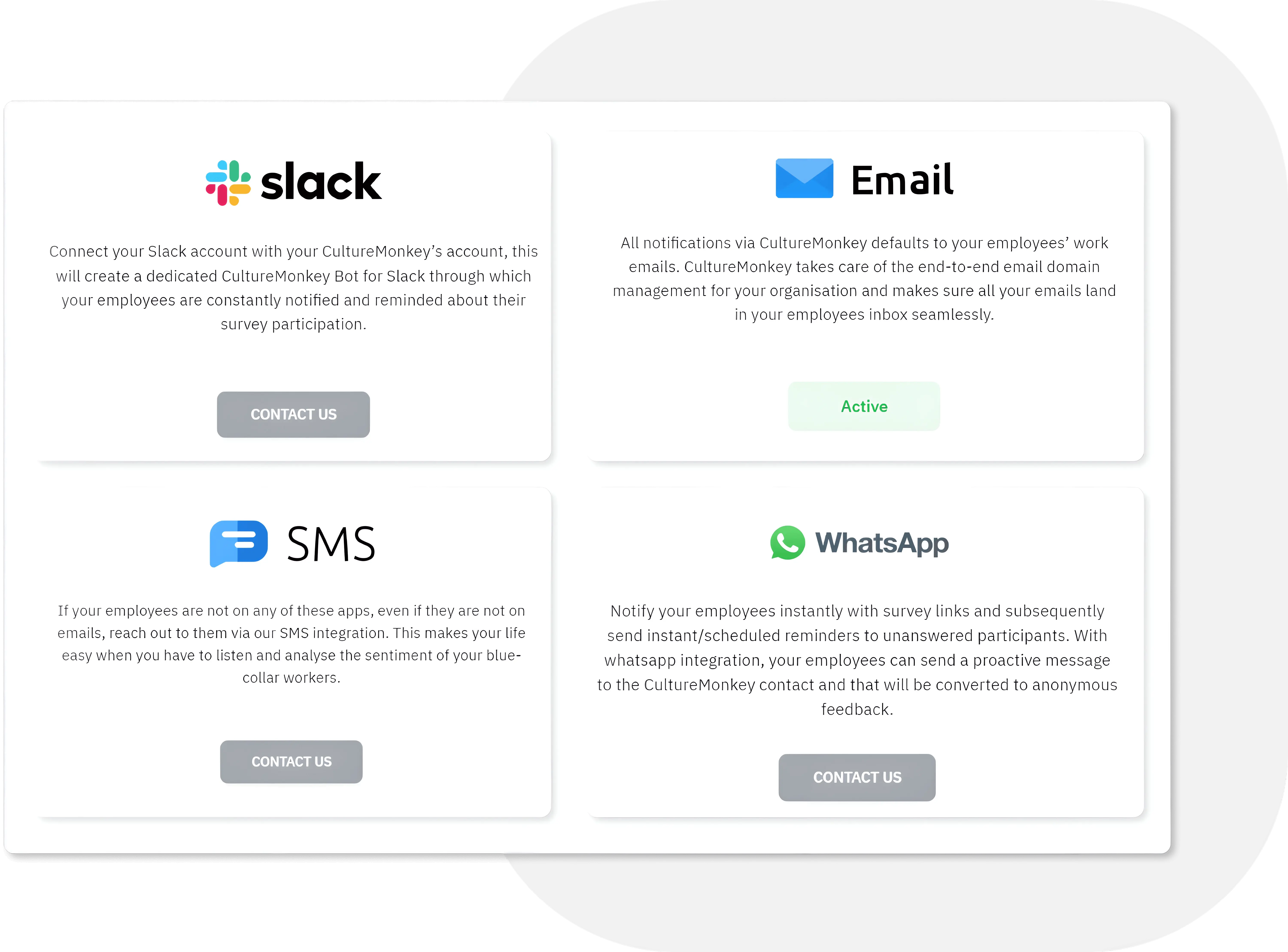 Increase the eNPS survey participation rates using multi-channel integrations