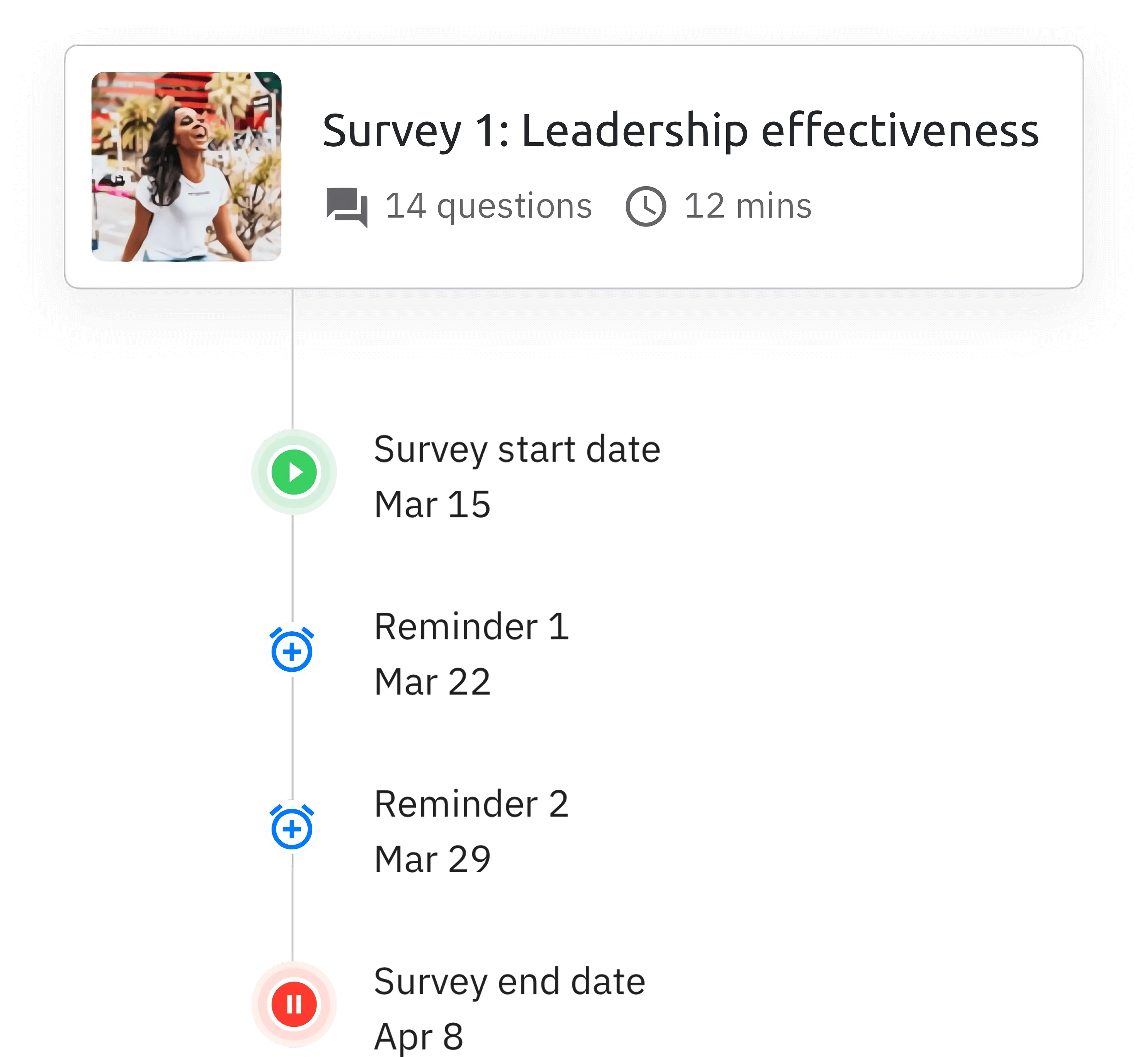 Scheduling and launching employee survey using our end to end employee engagement survey software